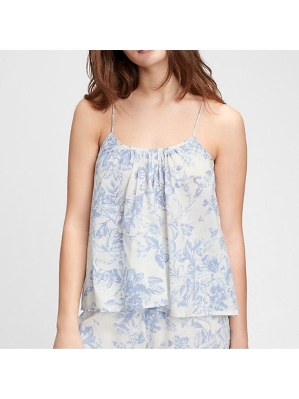 GAP Dreamwell Floral Racer Back loose fit Cami w/adjustable straps Sz Lg